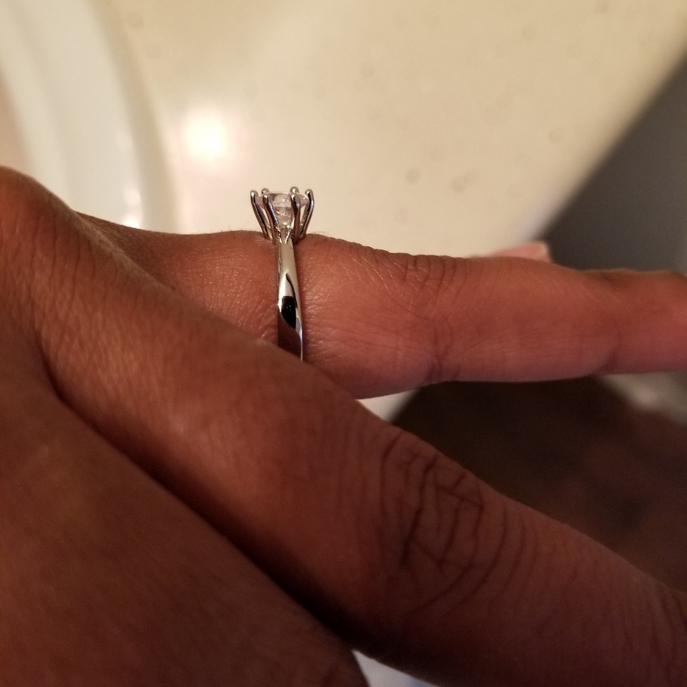 .925 Stamped CZ Solitaire Ring - Picture 5 of 8